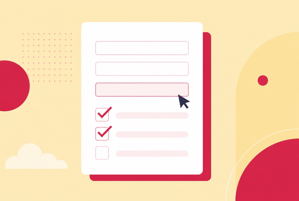 Illustration of a PDF form being completed on screen