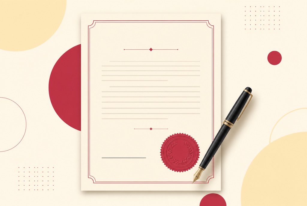 Illustration of a power of attorney document being prepared for signing