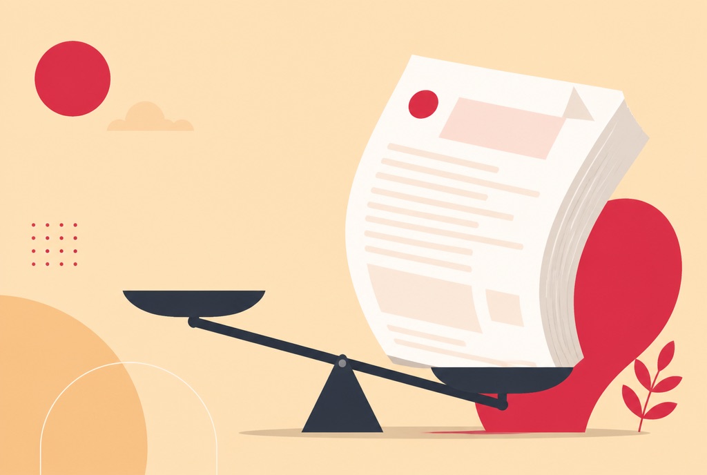 Illustration of an oversized PDF file next to a much smaller compressed version