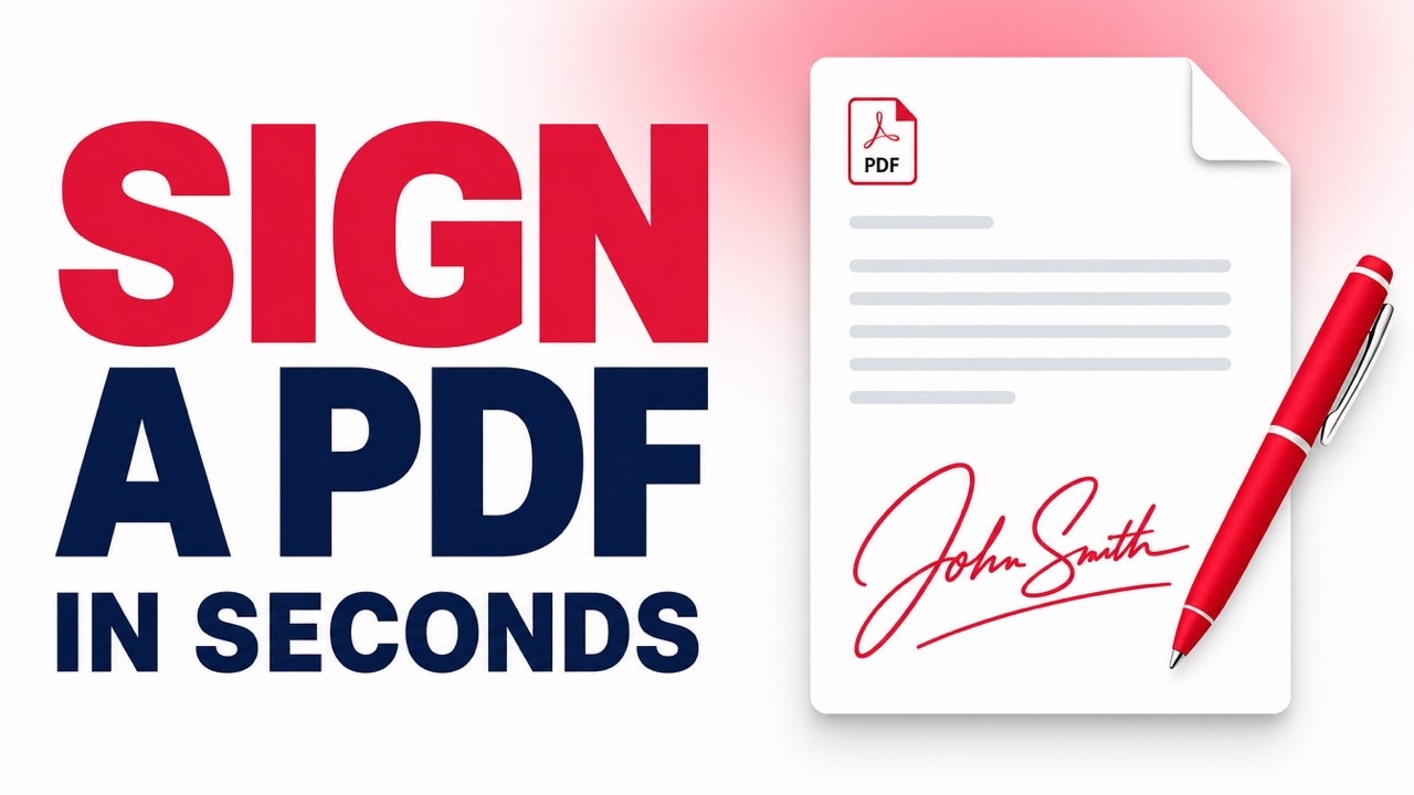 Title card for the PDFRaw video on signing a PDF online without an account